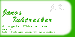 janos kuhtreiber business card